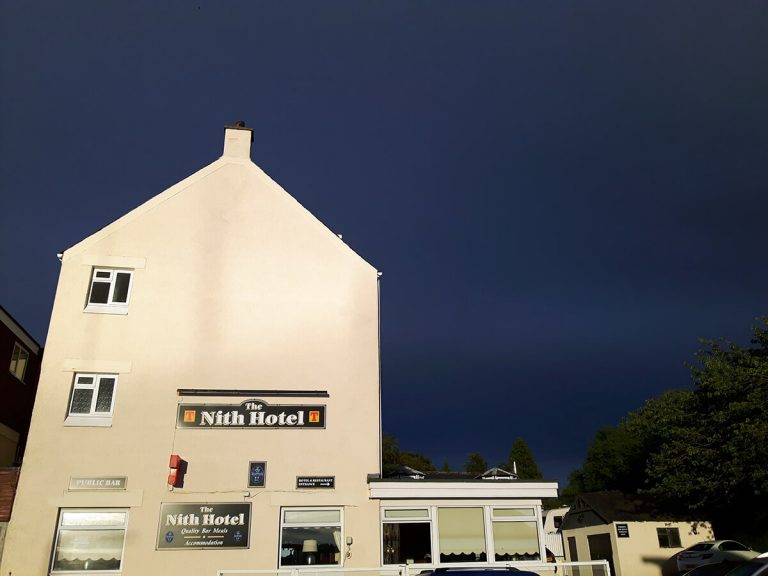 Dark skies over The Nith Hotel
